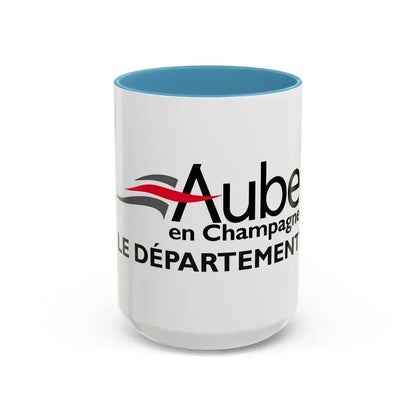 Flag of Aube France - Accent Coffee Mug 15oz Light Blue - Go Mug Yourself