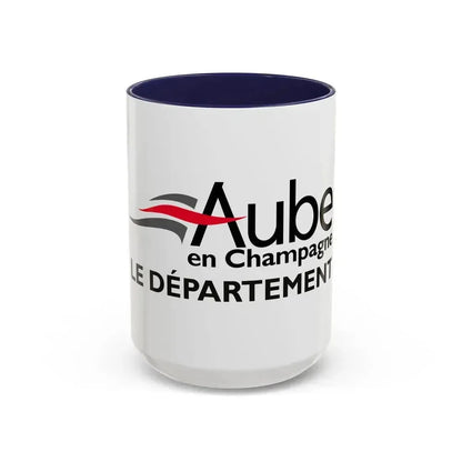 Flag of Aube France - Accent Coffee Mug 15oz Navy - Go Mug Yourself