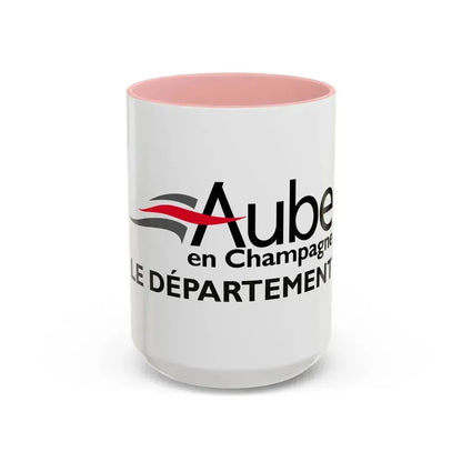 Flag of Aube France - Accent Coffee Mug 15oz Pink - Go Mug Yourself