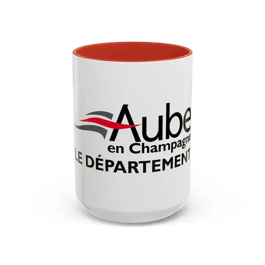 Flag of Aube France - Accent Coffee Mug 15oz Red - Go Mug Yourself