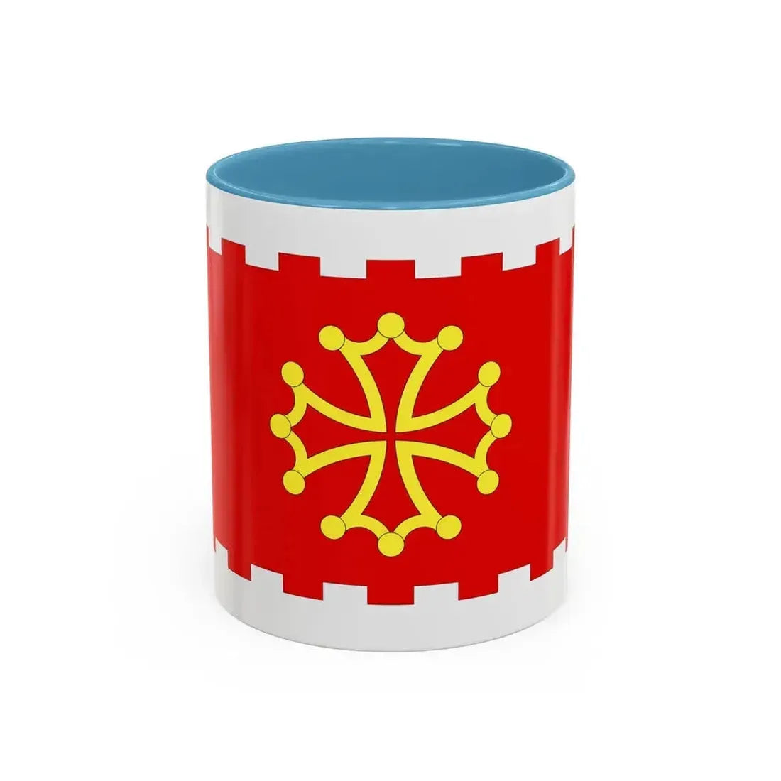 Flag of Aude France 2 - Accent Coffee Mug 11oz Light Blue - Go Mug Yourself