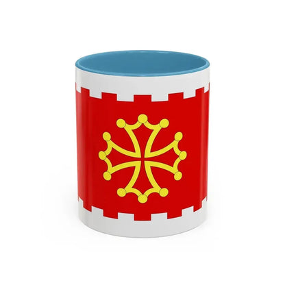 Flag of Aude France 2 - Accent Coffee Mug 11oz Light Blue - Go Mug Yourself
