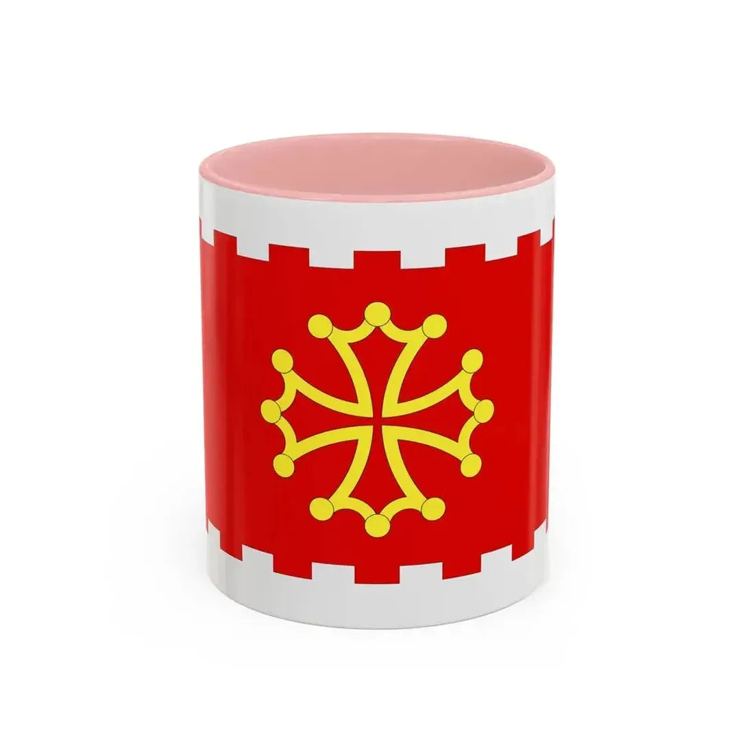 Flag of Aude France 2 - Accent Coffee Mug 11oz Pink - Go Mug Yourself