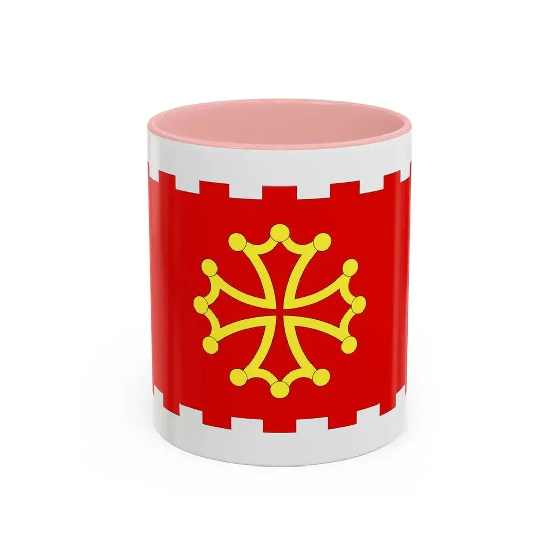 Flag of Aude France 2 - Accent Coffee Mug 11oz Pink - Go Mug Yourself
