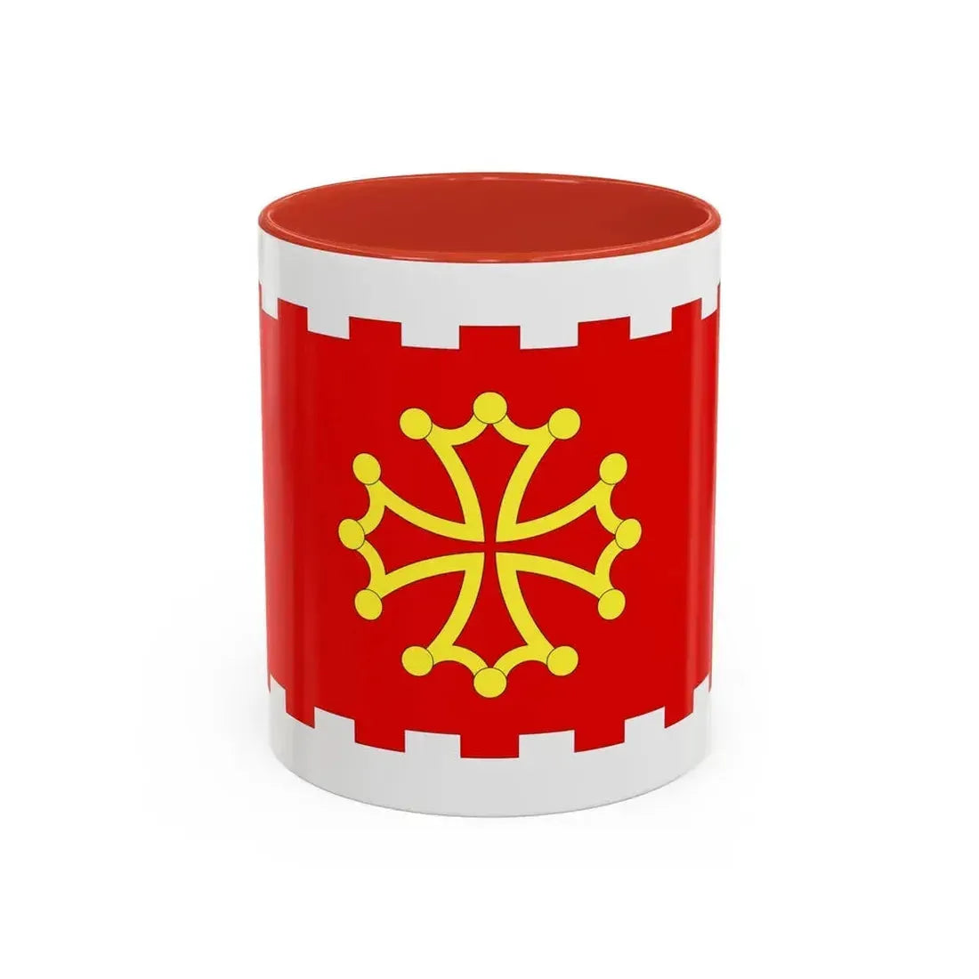 Flag of Aude France 2 - Accent Coffee Mug 11oz Red - Go Mug Yourself