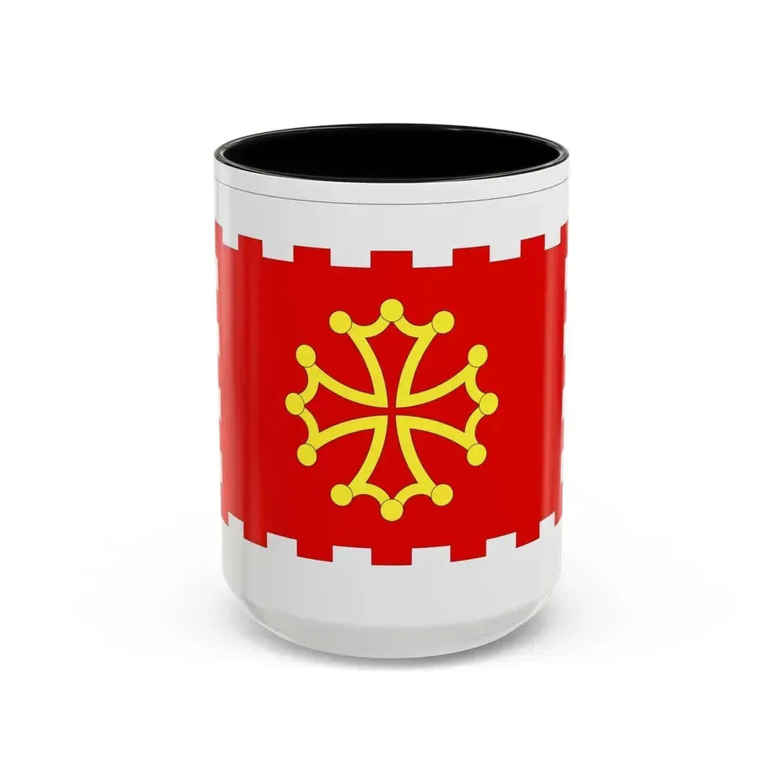 Flag of Aude France 2 - Accent Coffee Mug 15oz Black - Go Mug Yourself