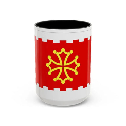 Flag of Aude France 2 - Accent Coffee Mug 15oz Black - Go Mug Yourself