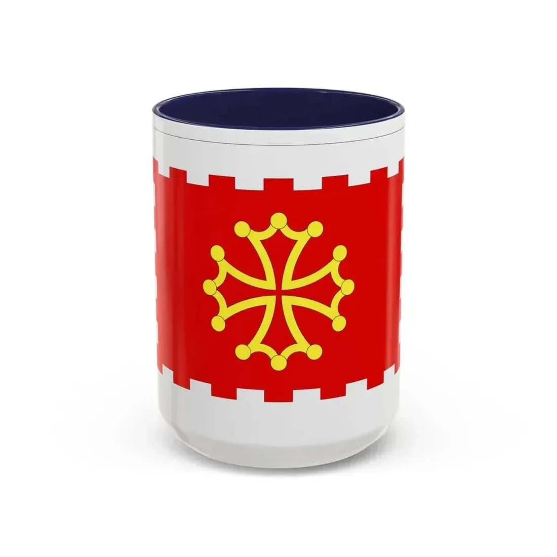 Flag of Aude France 2 - Accent Coffee Mug 15oz Navy - Go Mug Yourself