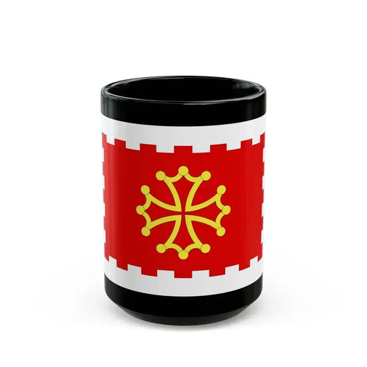 Flag of Aude France 2 - Black Coffee Mug 15oz - Go Mug Yourself
