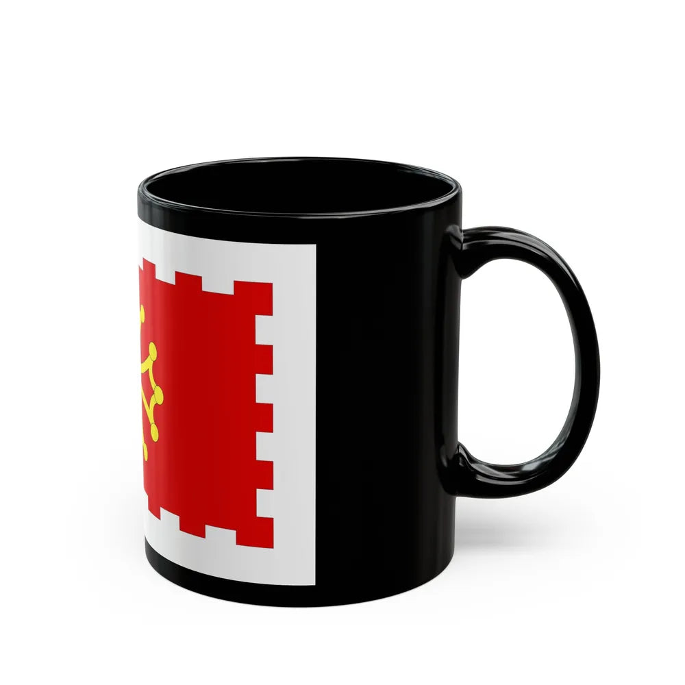 Flag of Aude France 2 - Black Coffee Mug-Go Mug Yourself