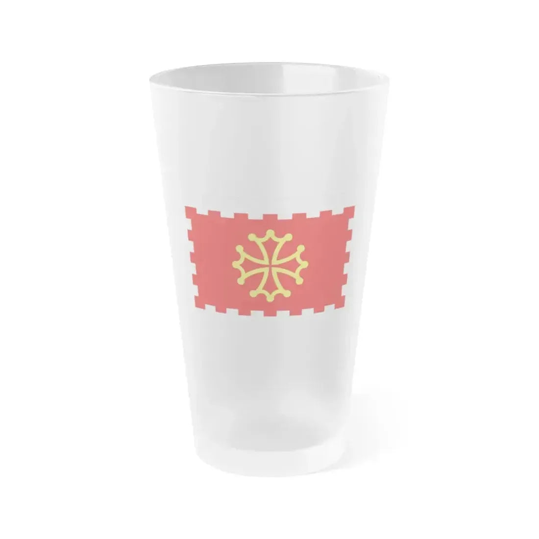 Flag of Aude France 2 - Frosted Pint Glass 16oz 16oz Frosted - Go Mug Yourself
