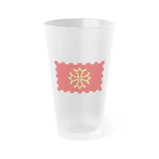Flag of Aude France 2 - Frosted Pint Glass 16oz 16oz Frosted - Go Mug Yourself
