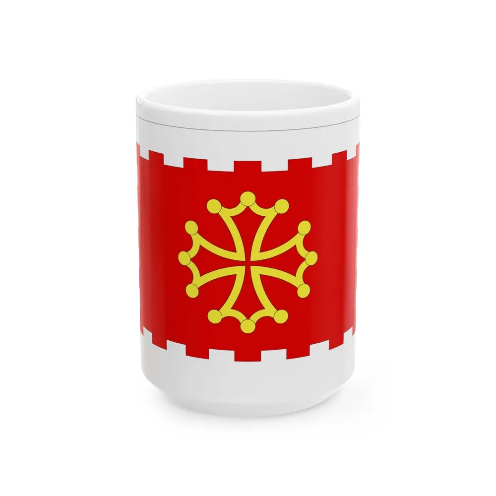 Flag of Aude France 2 - White Coffee Mug-15oz-Go Mug Yourself