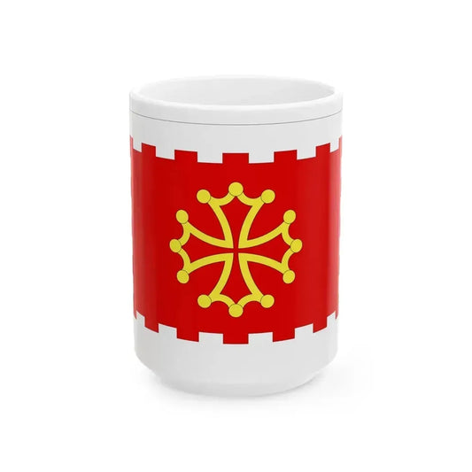 Flag of Aude France 2 - White Coffee Mug 15oz - Go Mug Yourself