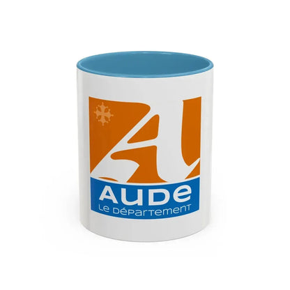Flag of Aude France - Accent Coffee Mug 11oz Light Blue - Go Mug Yourself
