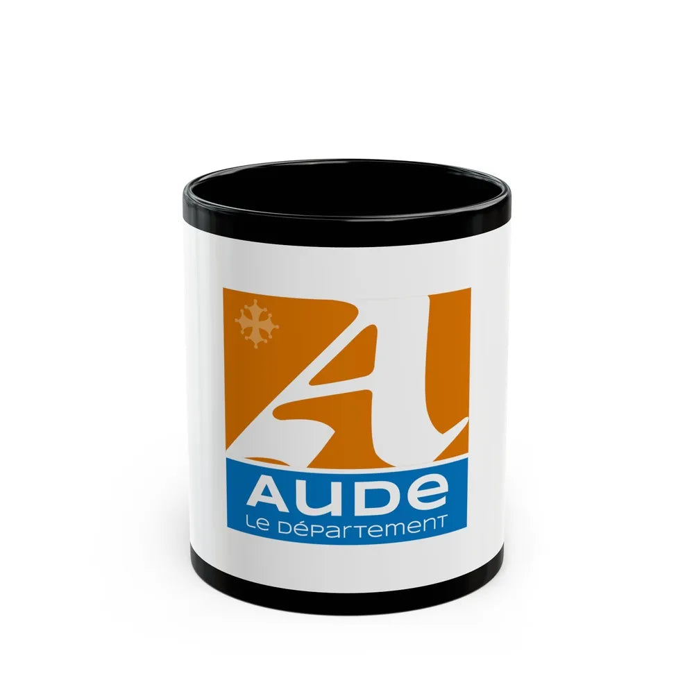 Flag of Aude France - Black Coffee Mug-11oz-Go Mug Yourself