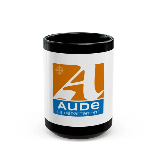 Flag of Aude France - Black Coffee Mug-15oz-Go Mug Yourself