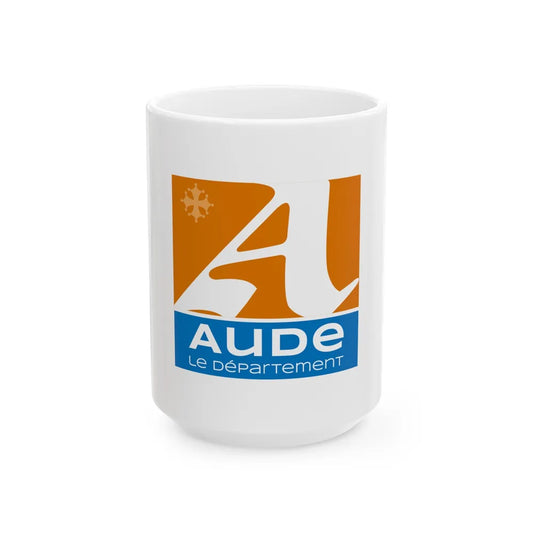 Flag of Aude France - White Coffee Mug-15oz-Go Mug Yourself