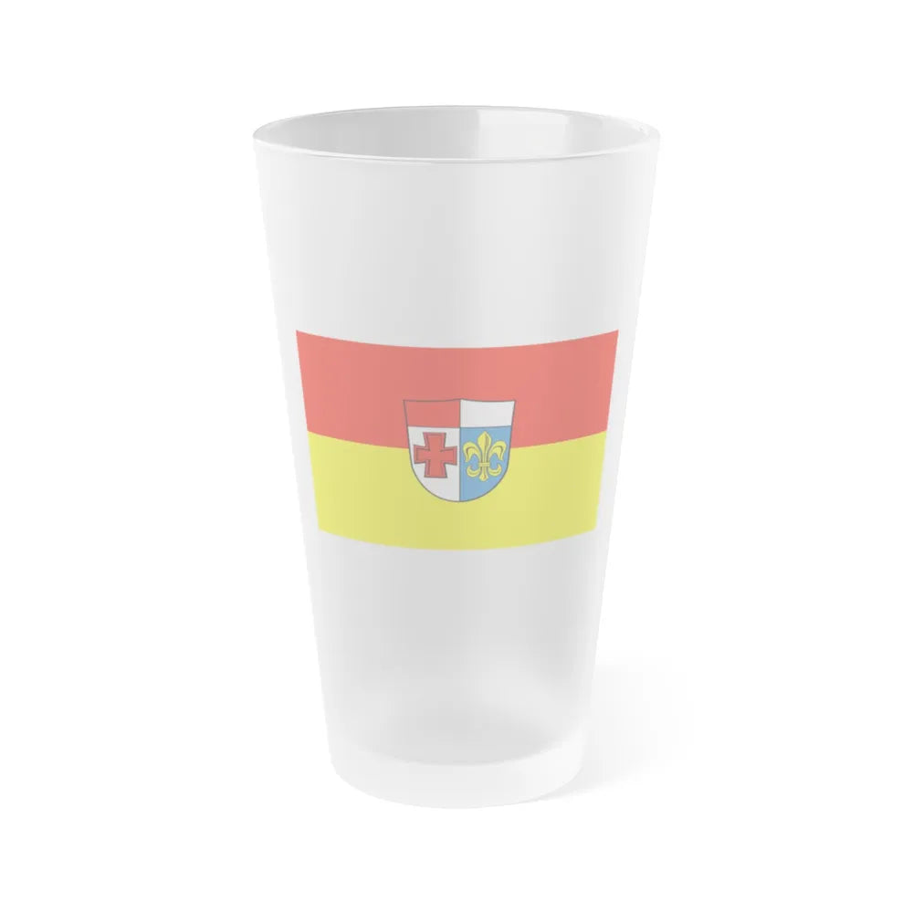 Flag of Augsburg Germany - Frosted Pint Glass 16oz-16oz-Frosted-Go Mug Yourself