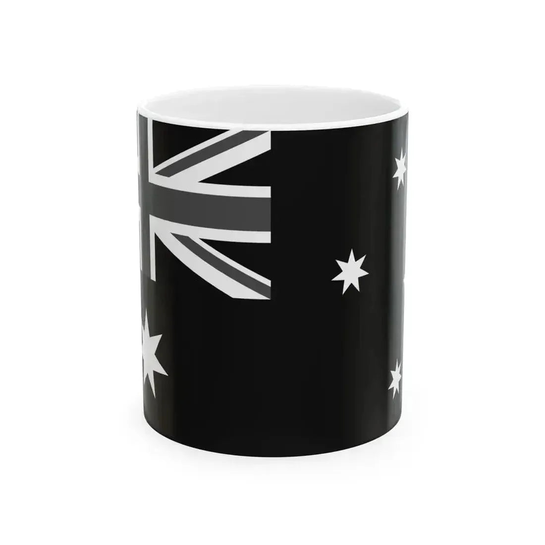 Flag of Australia black and white (Australia) White Coffee Mug 11oz - Go Mug Yourself
