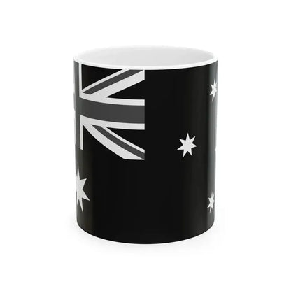 Flag of Australia black and white (Australia) White Coffee Mug 11oz - Go Mug Yourself