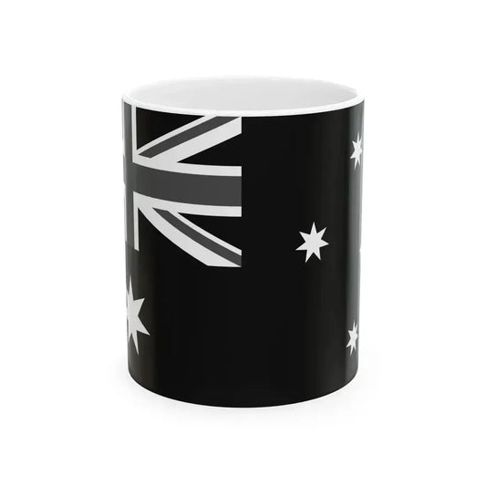 Flag of Australia black and white (Australia) White Coffee Mug 11oz - Go Mug Yourself