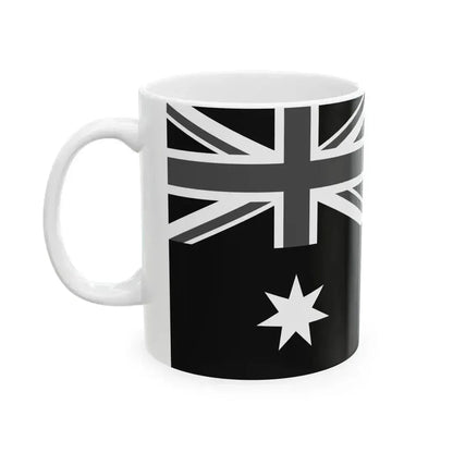 Flag of Australia black and white (Australia) White Coffee Mug - Go Mug Yourself