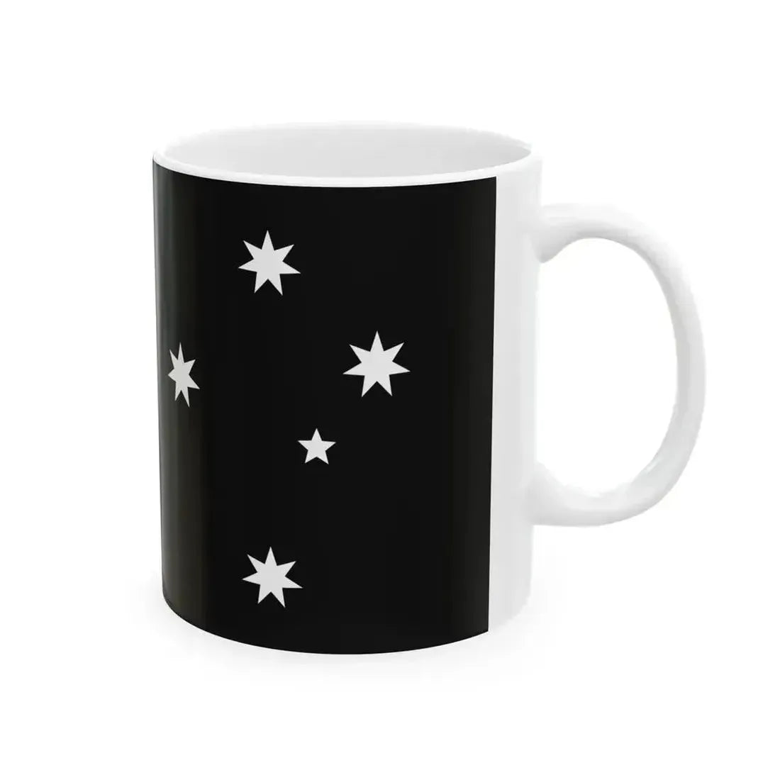 Flag of Australia black and white (Australia) White Coffee Mug - Go Mug Yourself