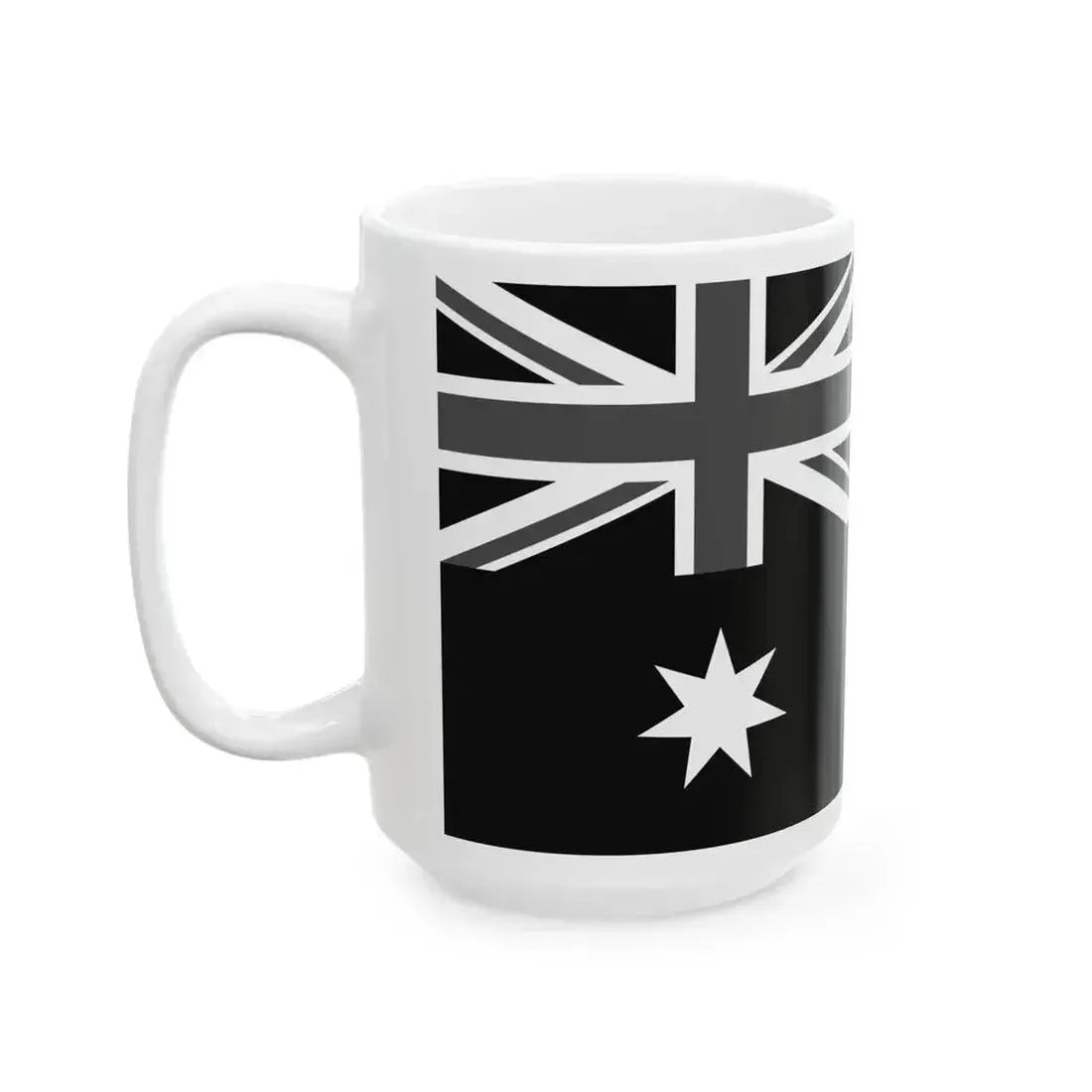 Flag of Australia black and white (Australia) White Coffee Mug - Go Mug Yourself