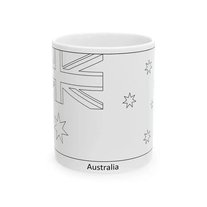 Flag of Australia colouring page (Australia) White Coffee Mug 11oz - Go Mug Yourself
