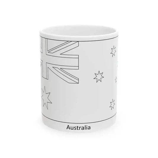 Flag of Australia colouring page (Australia) White Coffee Mug 11oz - Go Mug Yourself