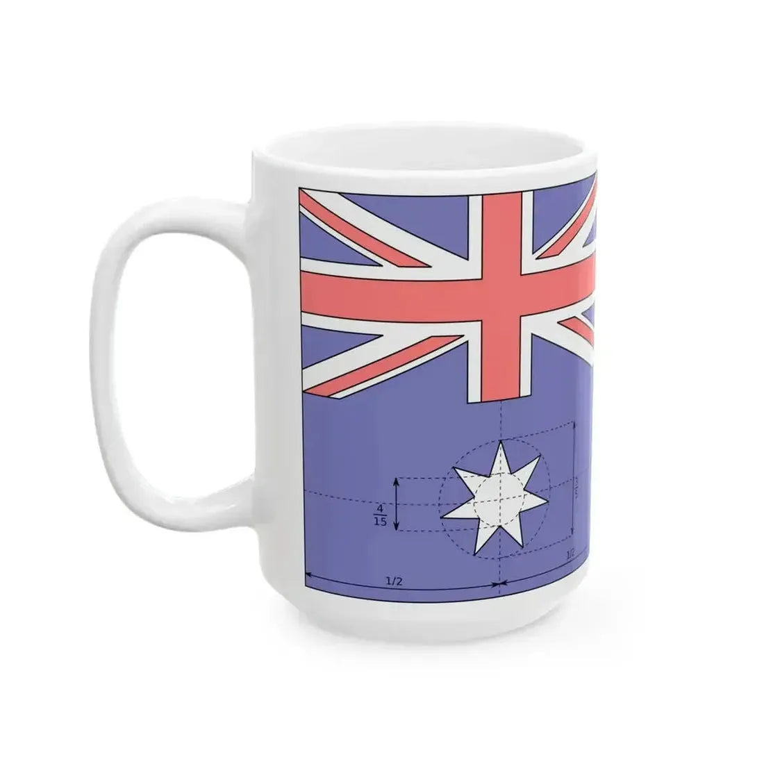 Flag of Australia construction sheet (Australia) White Coffee Mug - Go Mug Yourself