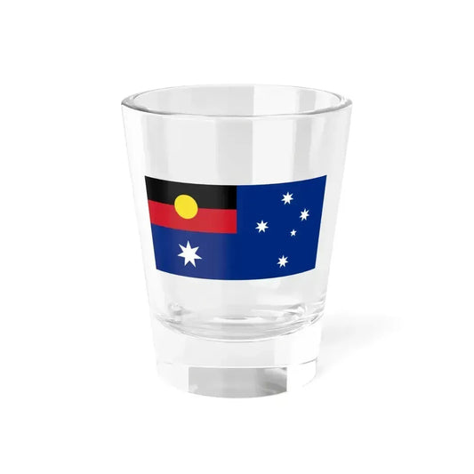 Flag of Australia with Aboriginal flag replacing Union flag (Australia) Shot Glass 1.5oz 1.5oz - Go Mug Yourself