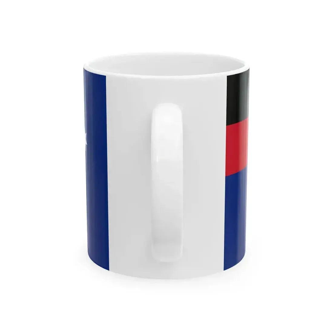 Flag of Australia with Aboriginal flag replacing Union flag (Australia) White Coffee Mug - Go Mug Yourself