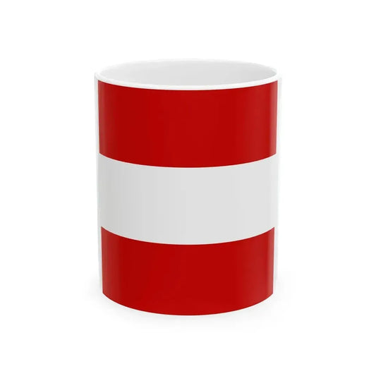 Flag of Austria 1-1 (Austria) White Coffee Mug 11oz - Go Mug Yourself