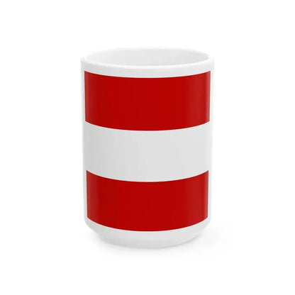 Flag of Austria 1-1 (Austria) White Coffee Mug 15oz - Go Mug Yourself