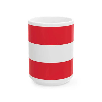 Flag of Austria alternate shade (Austria) White Coffee Mug 15oz - Go Mug Yourself