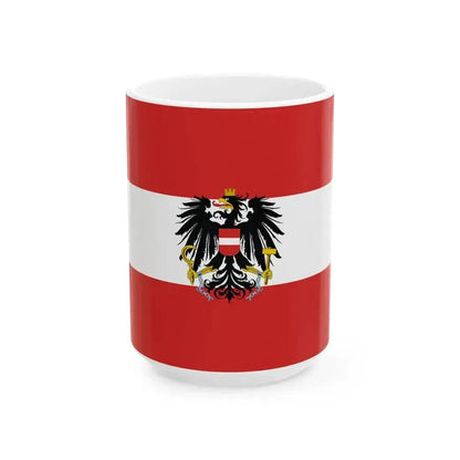 Flag of Austria state variant 2 (Austria) White Coffee Mug 15oz - Go Mug Yourself
