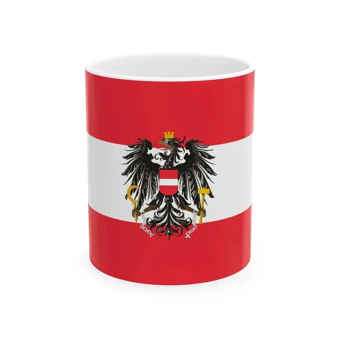 Flag of Austria state variant (Austria) White Coffee Mug 11oz - Go Mug Yourself