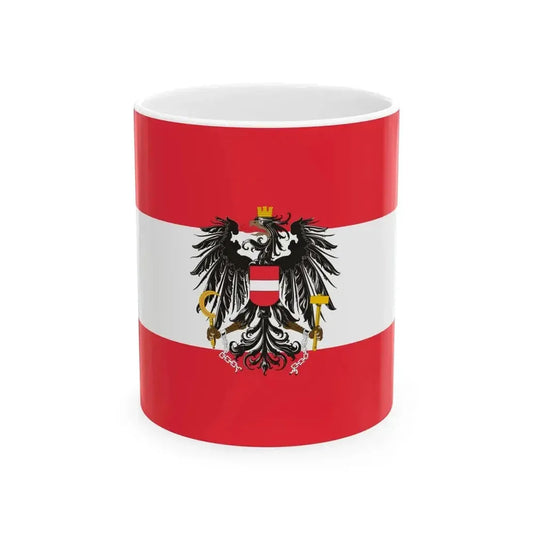 Flag of Austria state variant (Austria) White Coffee Mug 11oz - Go Mug Yourself