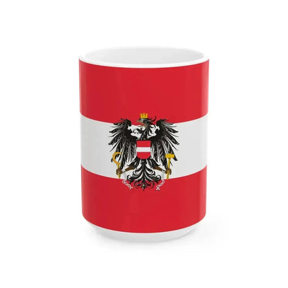 Flag of Austria state variant (Austria) White Coffee Mug 15oz - Go Mug Yourself