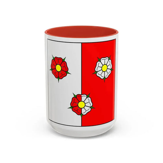 Flag of Autafond Switzerland - Accent Coffee Mug 15oz Red - Go Mug Yourself