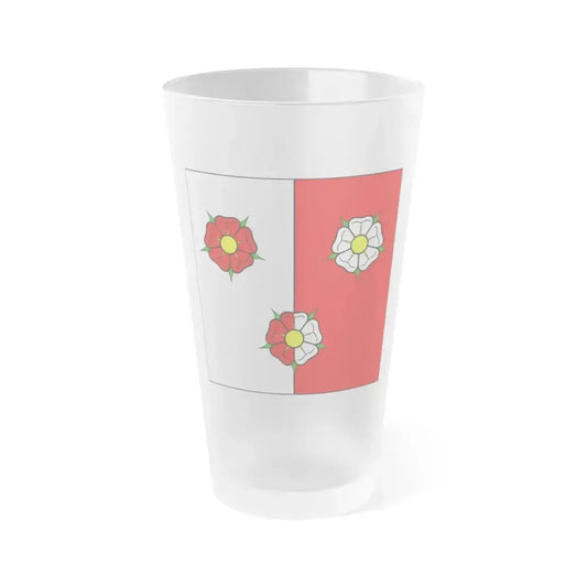 Flag of Autafond Switzerland - Frosted Pint Glass 16oz 16oz Frosted - Go Mug Yourself