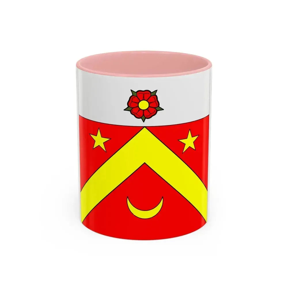 Flag of Autavaux Switzerland - Accent Coffee Mug 11oz Pink - Go Mug Yourself