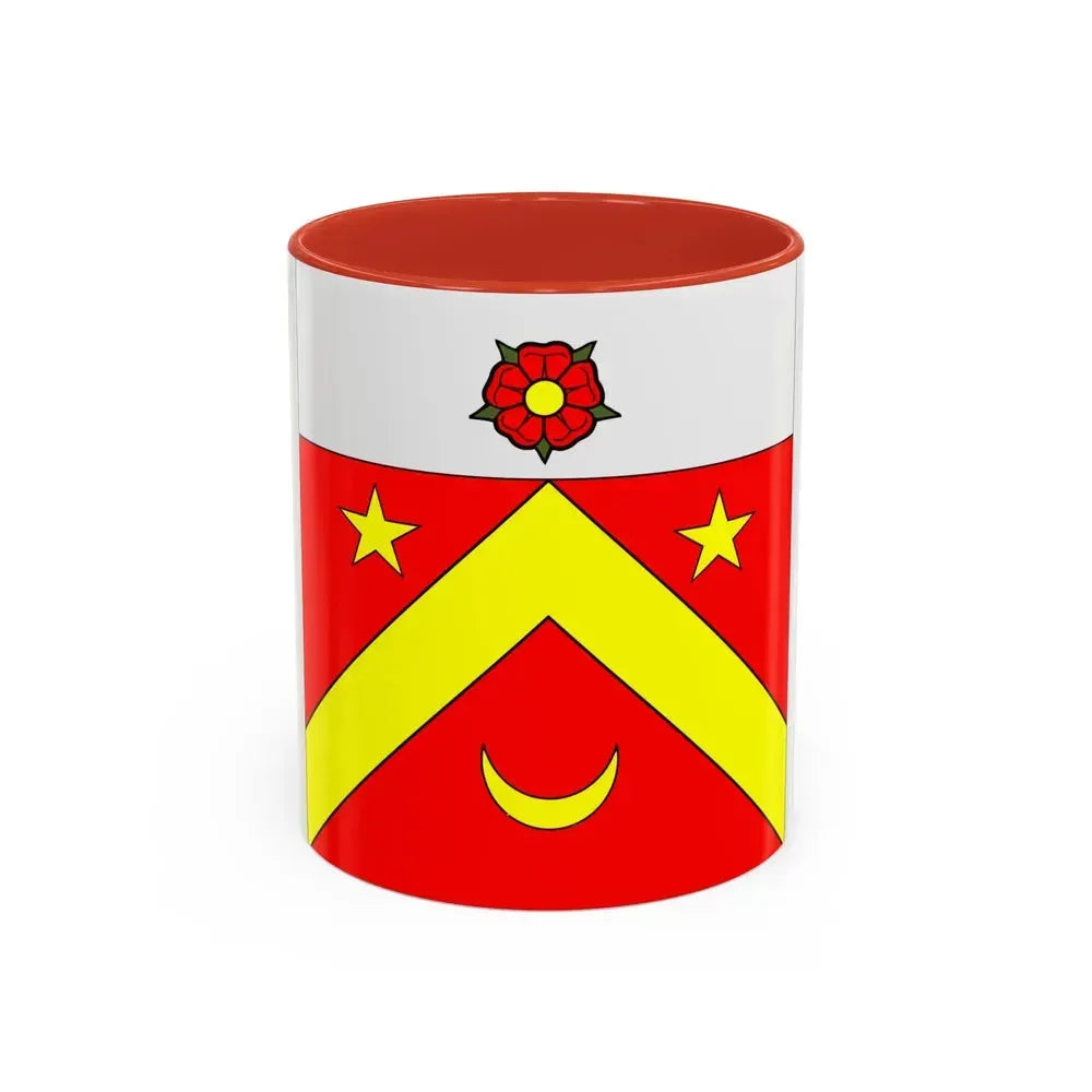 Flag of Autavaux Switzerland - Accent Coffee Mug 11oz Red - Go Mug Yourself