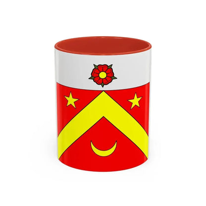 Flag of Autavaux Switzerland - Accent Coffee Mug 11oz Red - Go Mug Yourself