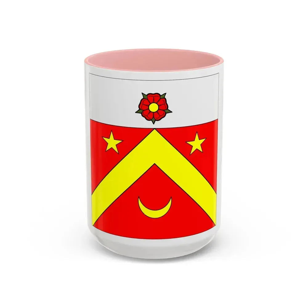 Flag of Autavaux Switzerland - Accent Coffee Mug 15oz Pink - Go Mug Yourself