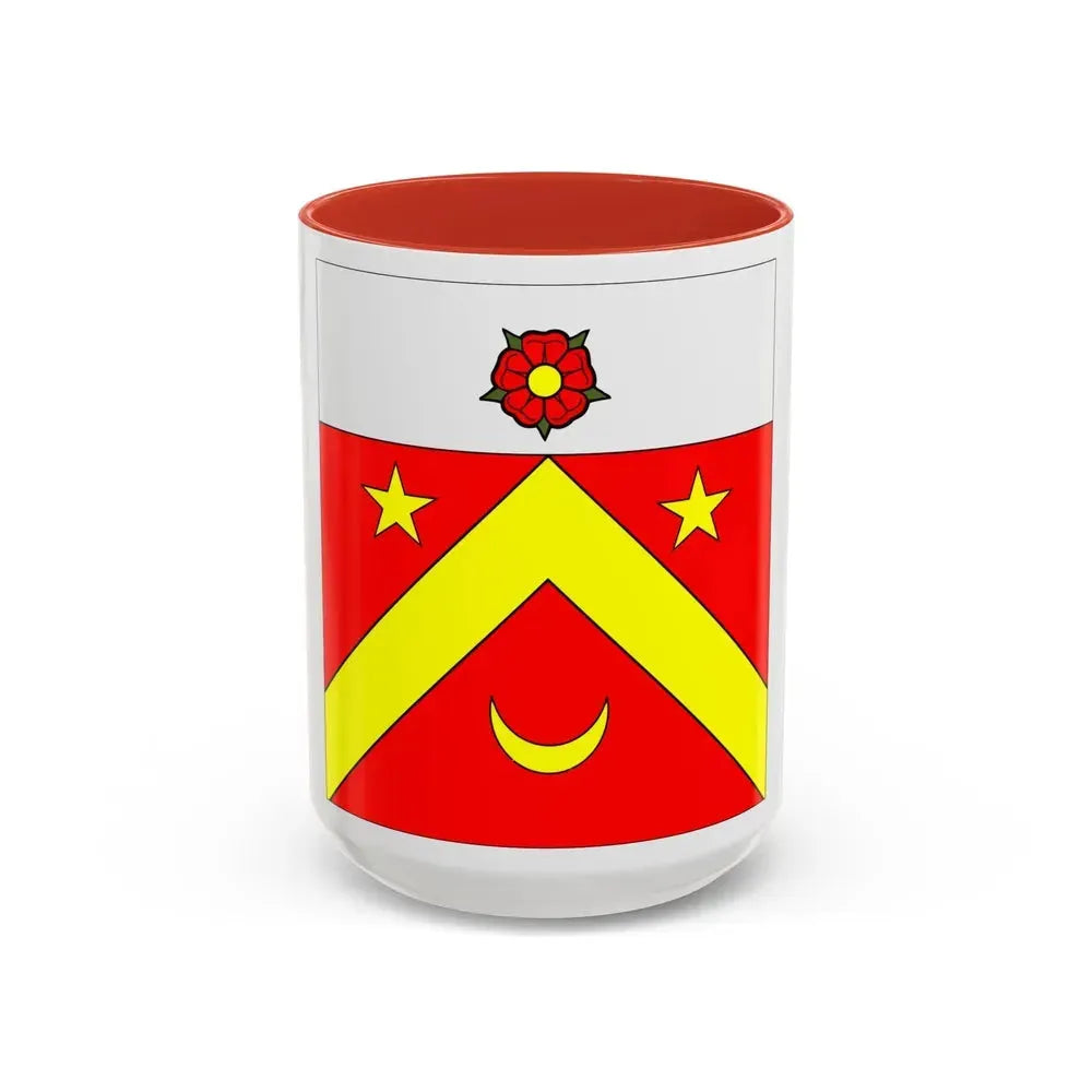 Flag of Autavaux Switzerland - Accent Coffee Mug 15oz Red - Go Mug Yourself