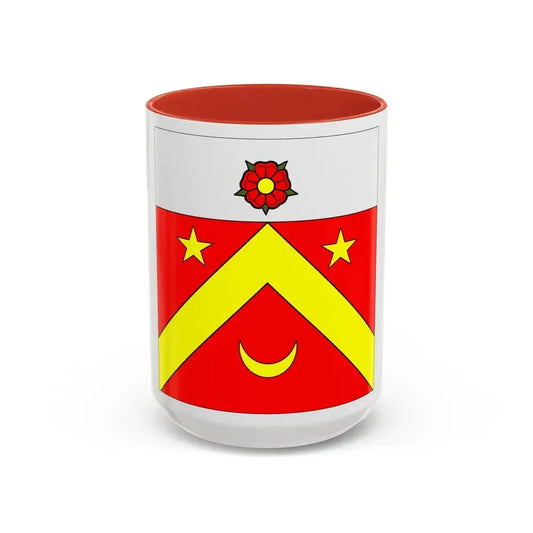 Flag of Autavaux Switzerland - Accent Coffee Mug 15oz Red - Go Mug Yourself