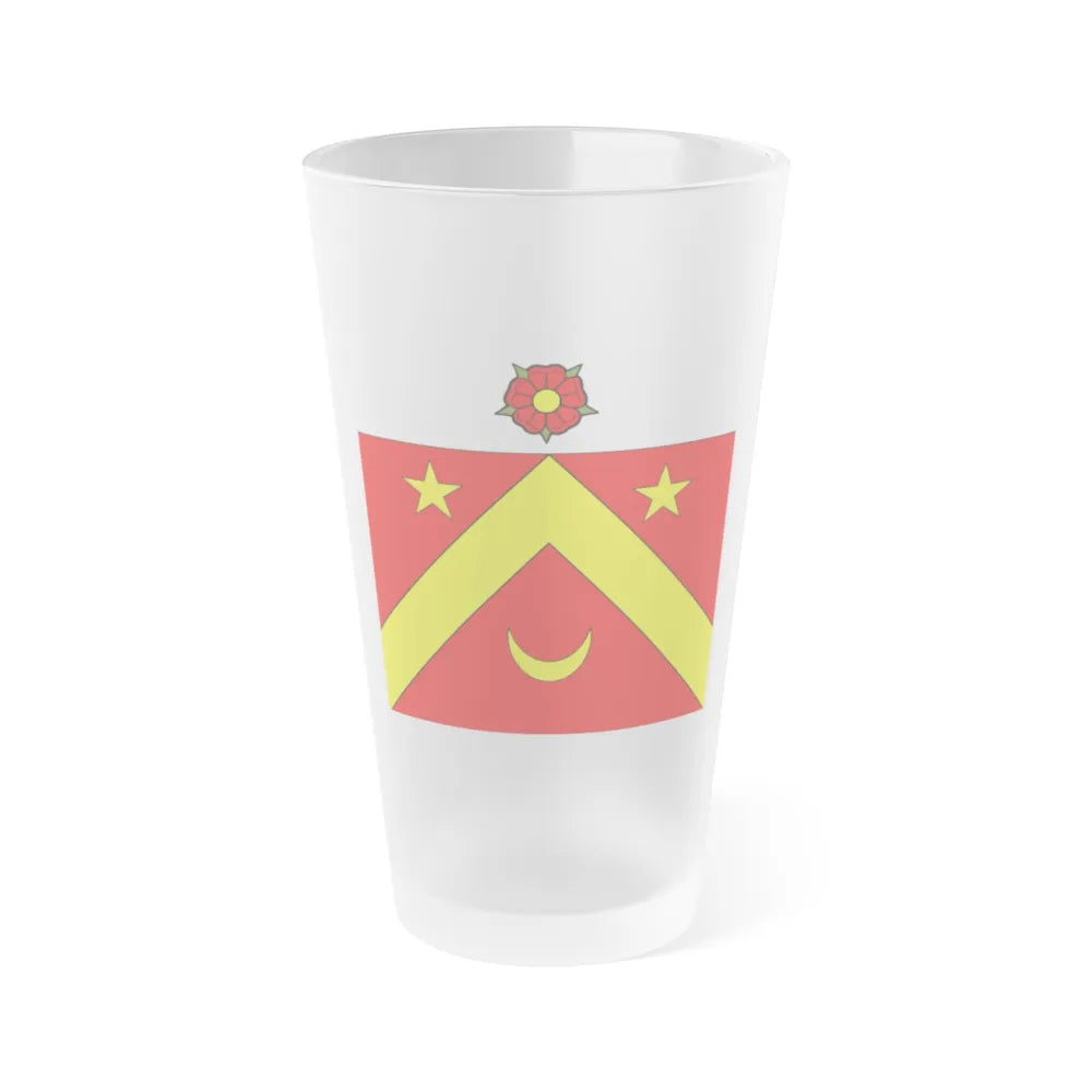 Flag of Autavaux Switzerland - Frosted Pint Glass 16oz-16oz-Frosted-Go Mug Yourself